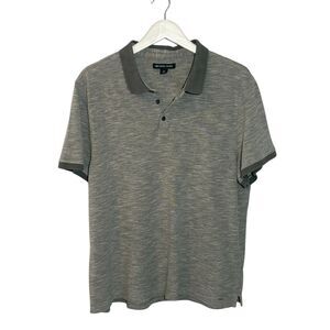 Michael Kors heathered taupe cotton polo shirt - XXL